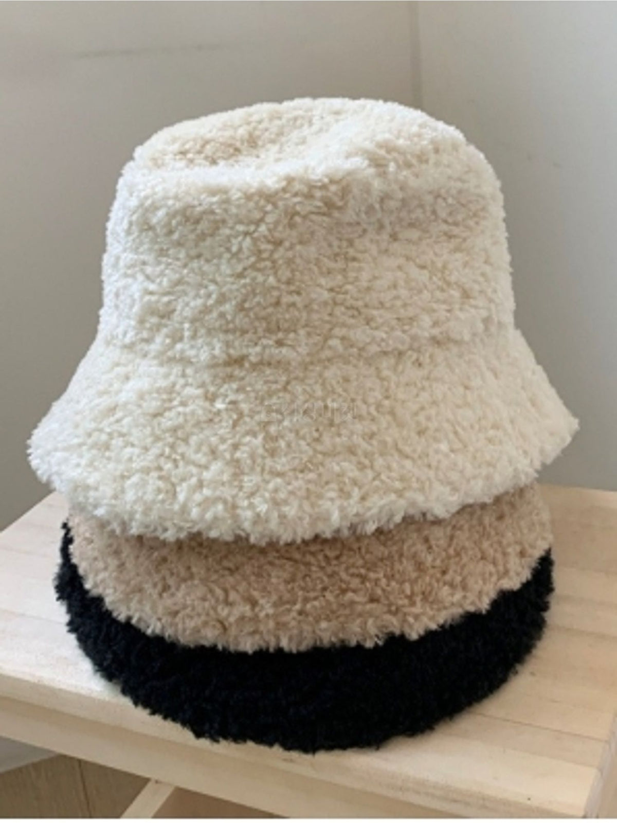 Faux Lamb Fur Wool Bucket Hat