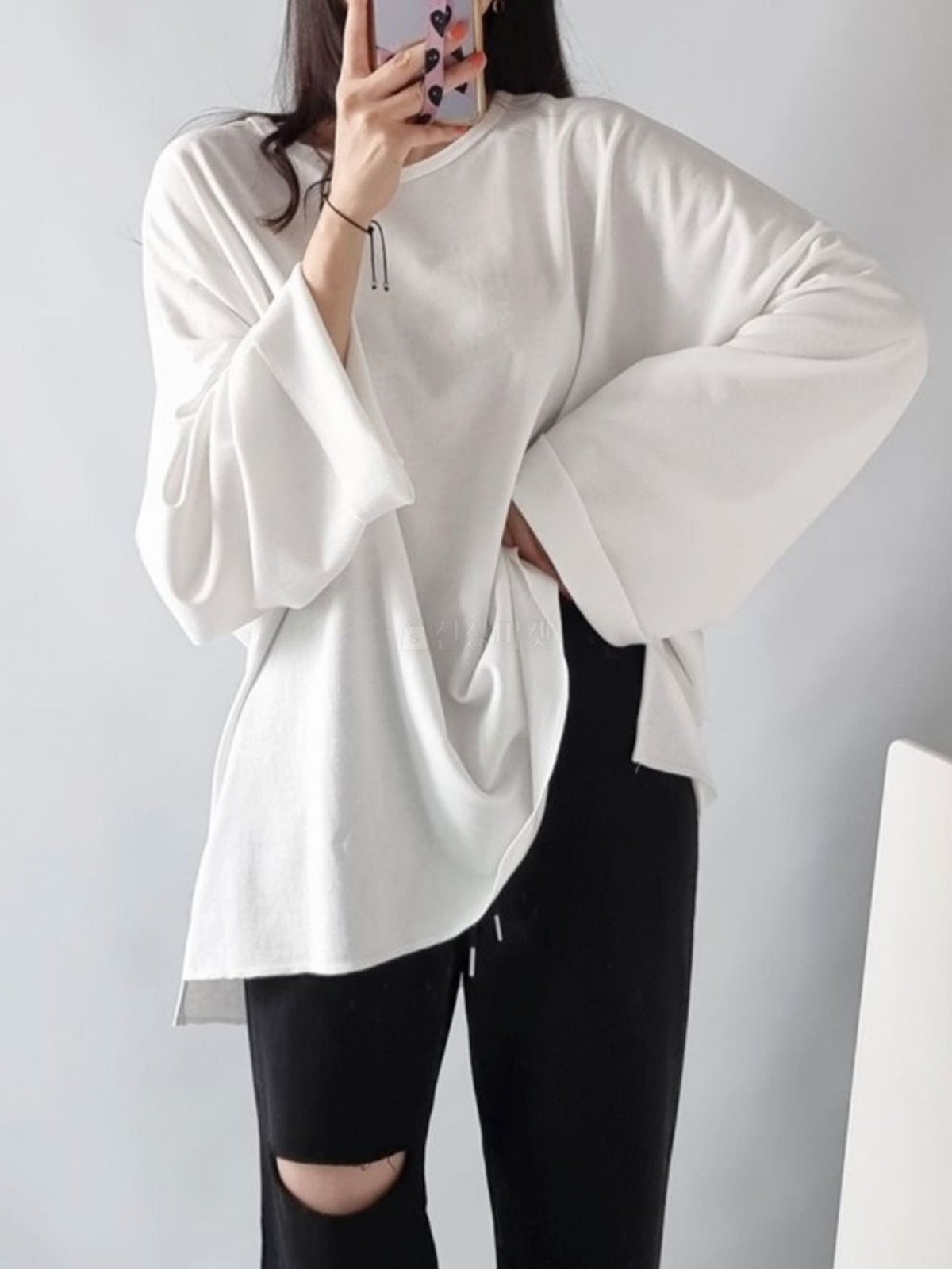 Oversized Asymmetrical Long Sleeve Top