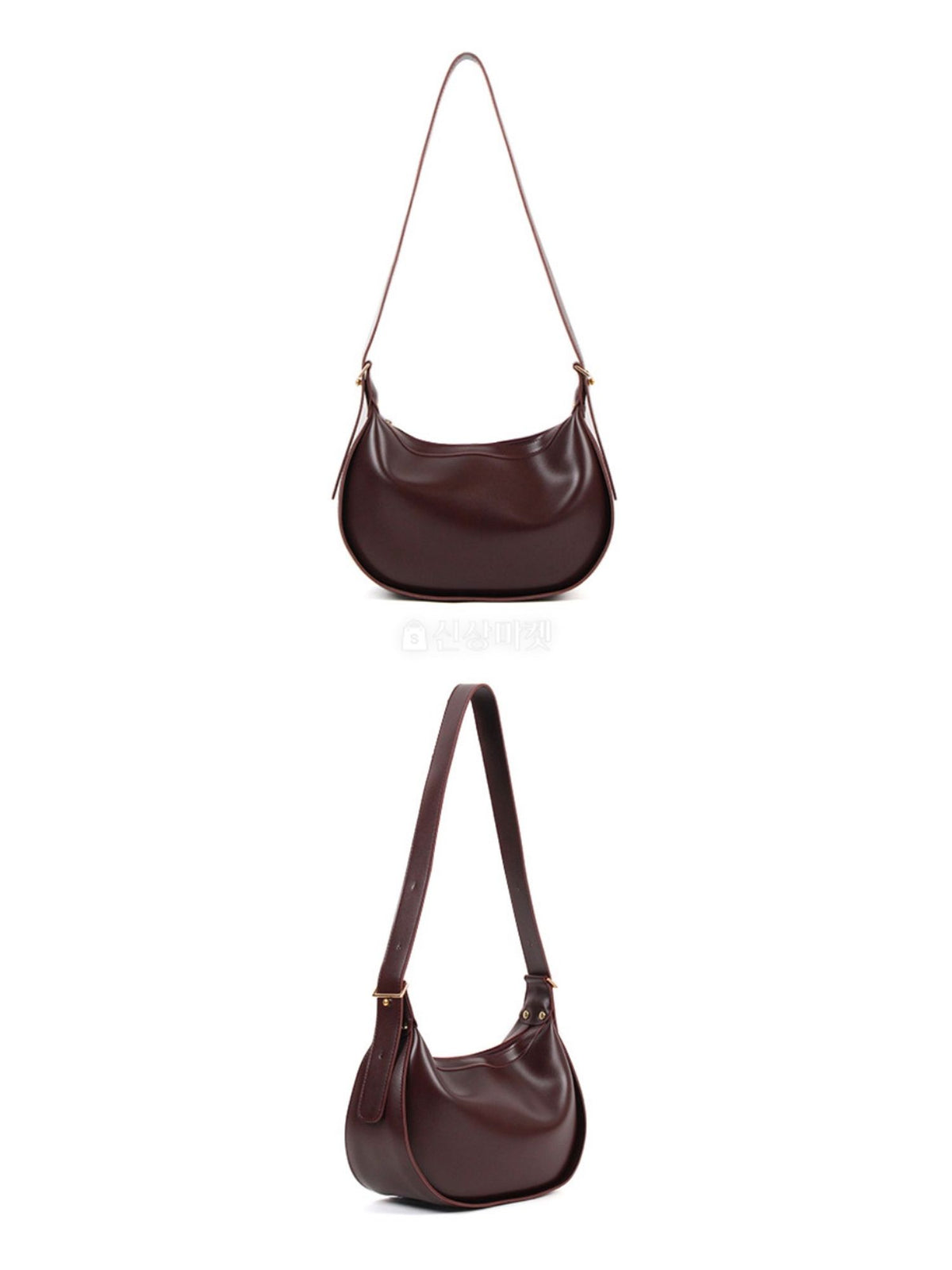 Faux Leather Shoulder Hobo Bag