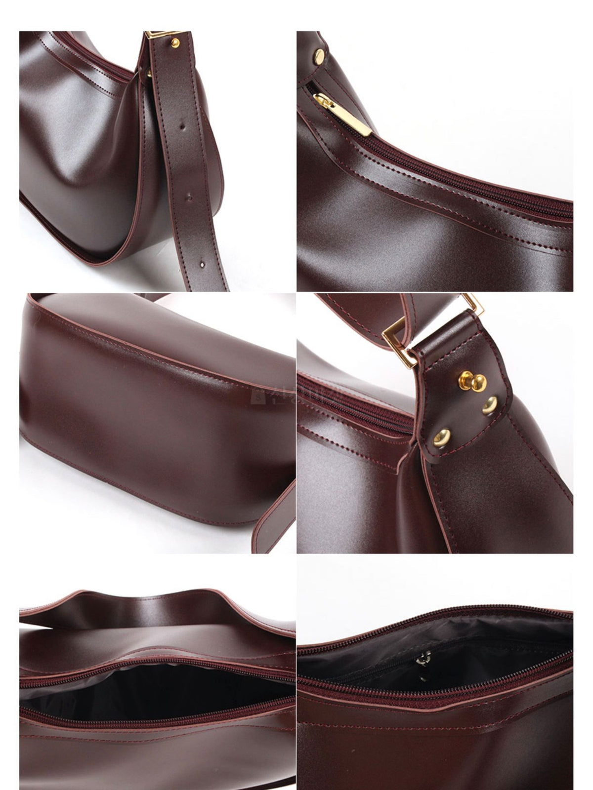 Faux Leather Shoulder Hobo Bag