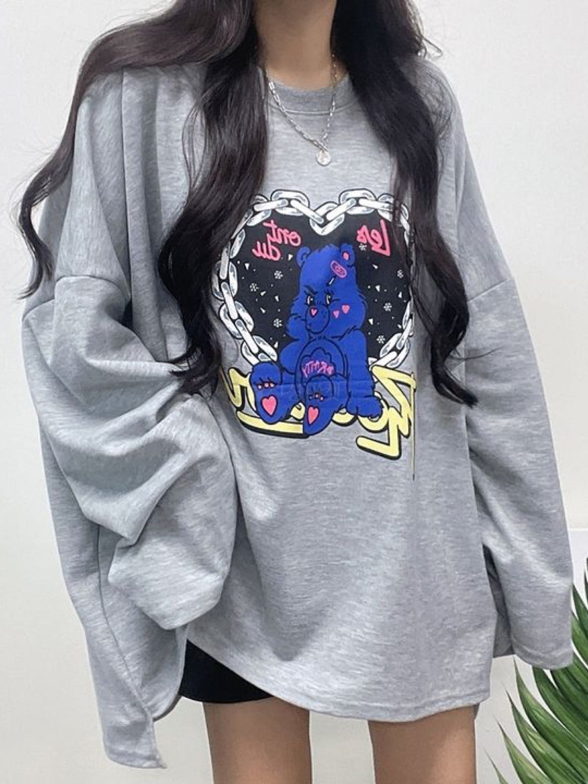 NewJeans Oversized Bear Crewneck