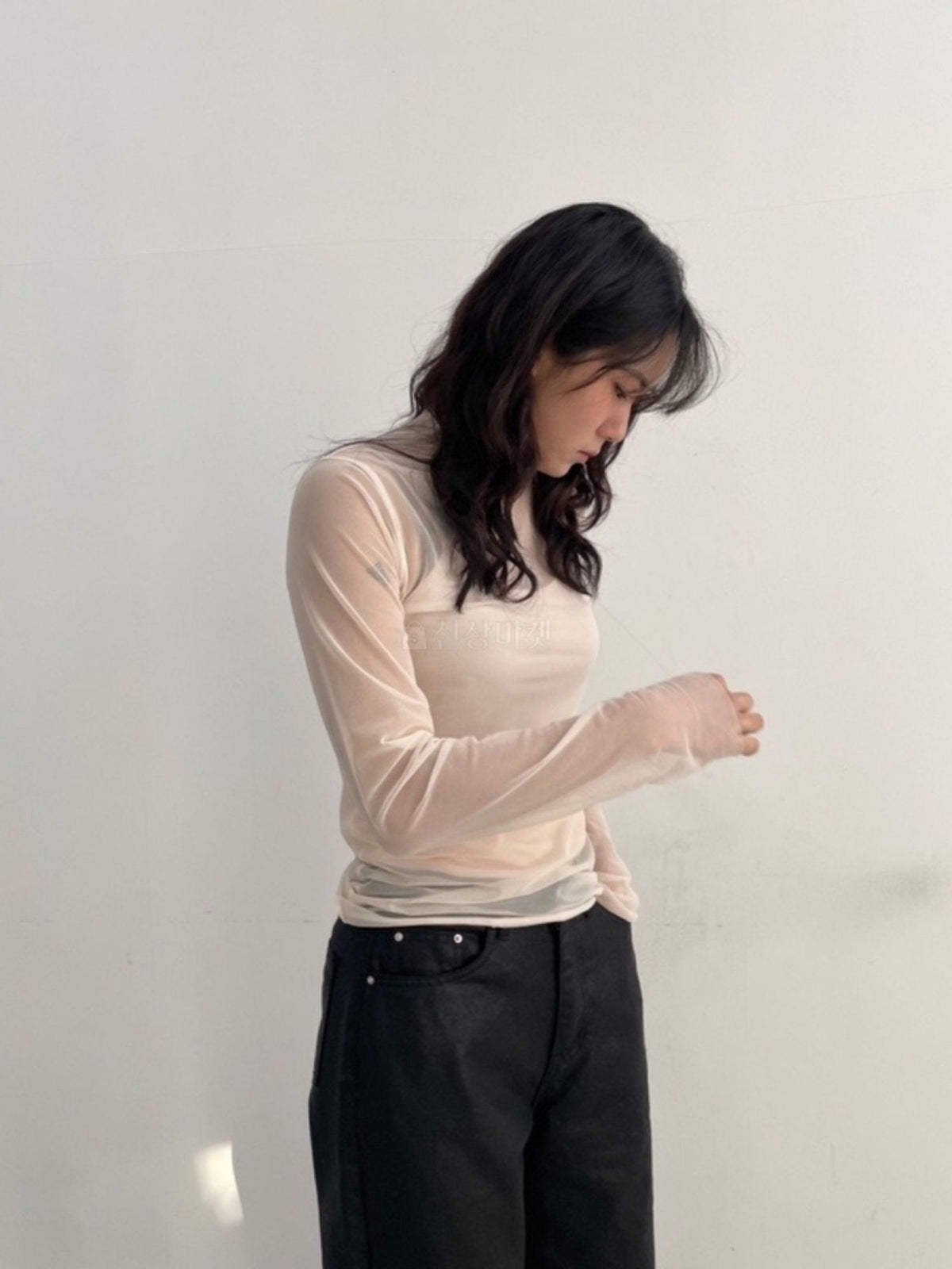 Jennie Mockneck See through Net Top