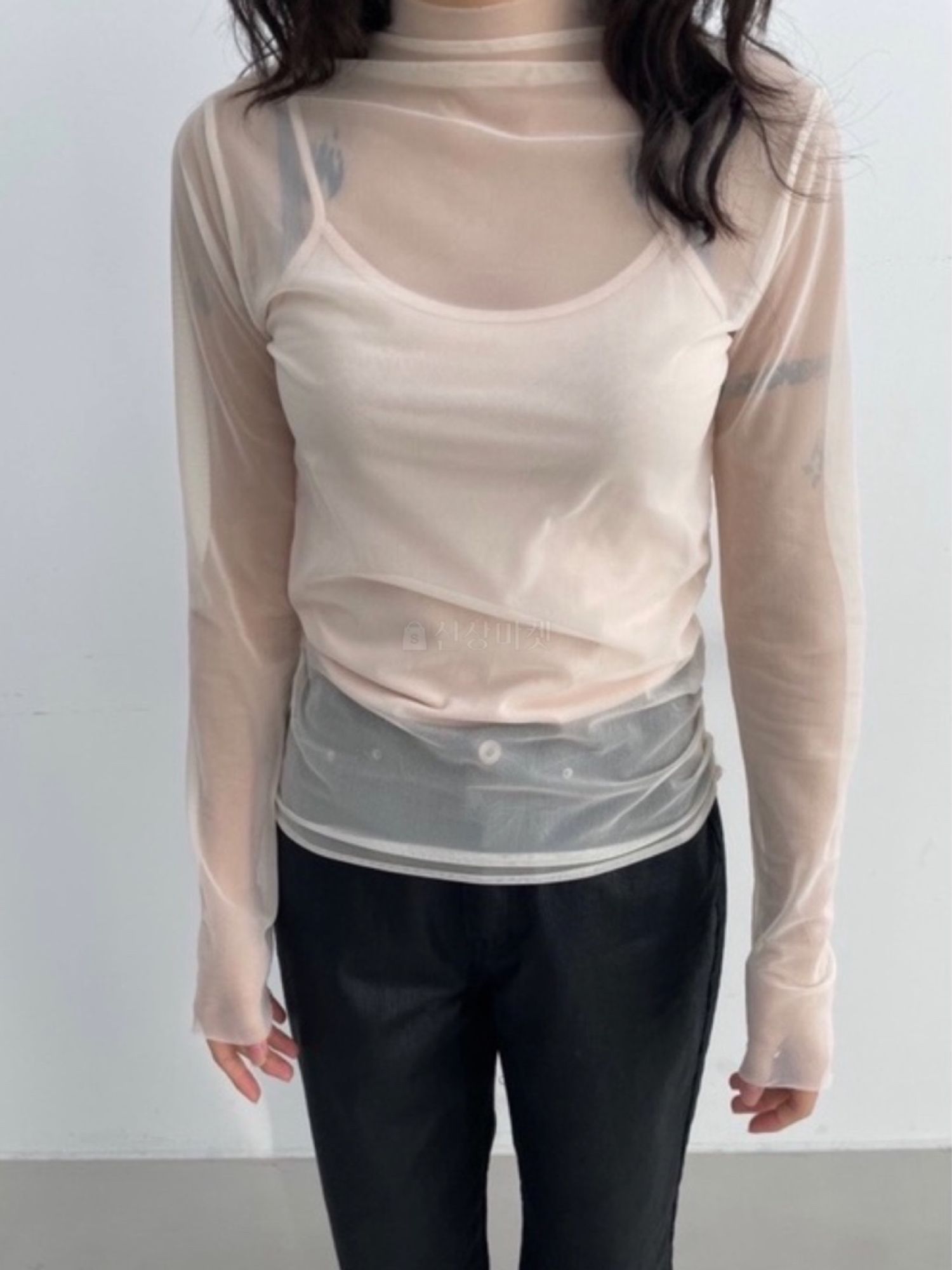 Jennie Mockneck See through Net Top