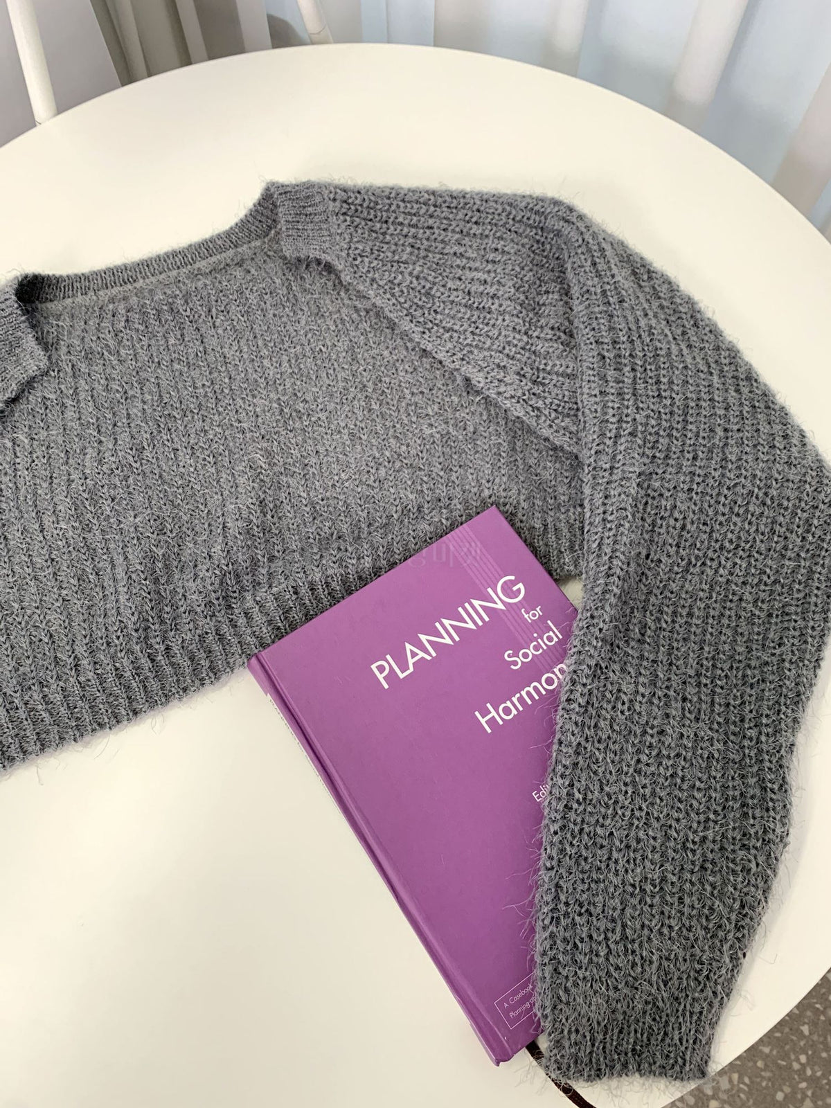 Eco Modal Fluffy Ribbed Knit Crop Cardigan