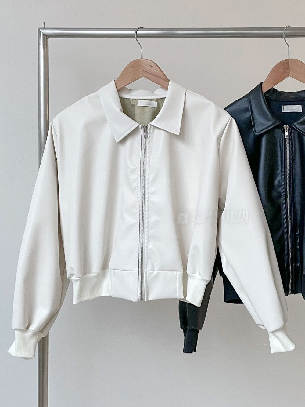 Faux Leather Full Zip Jacket