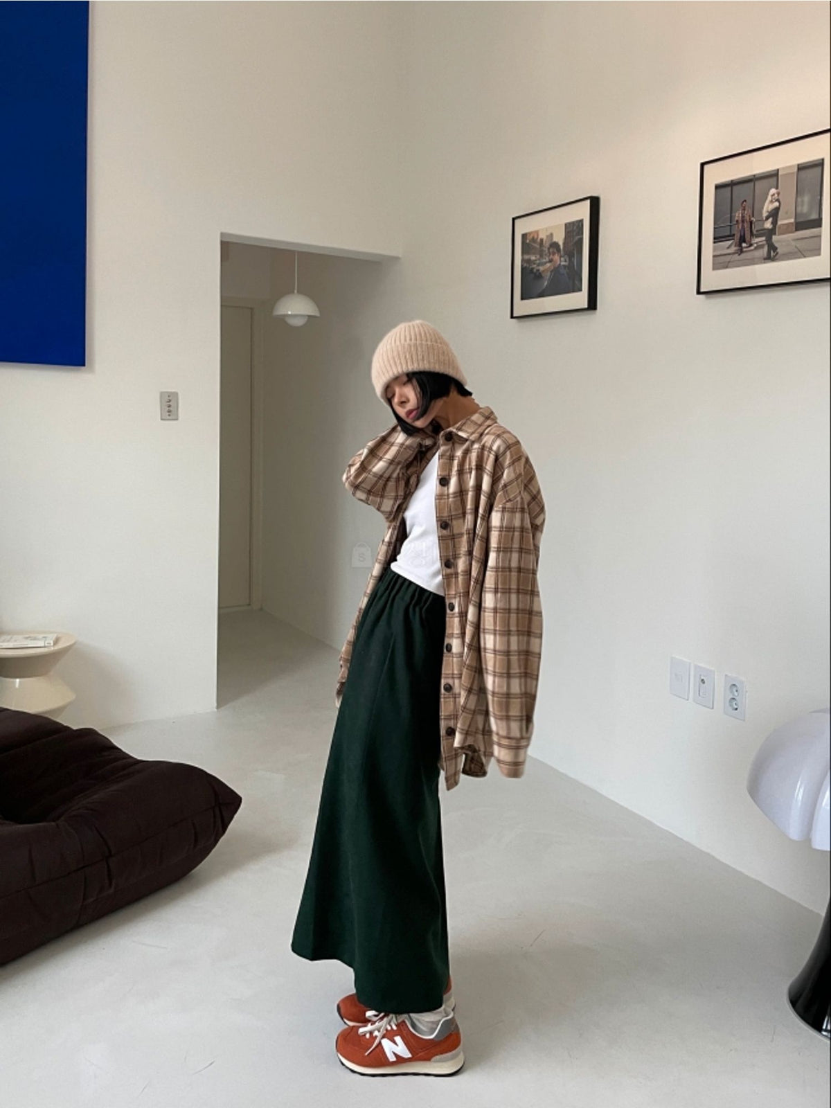 Wool Fuzzy Plaid Shacket