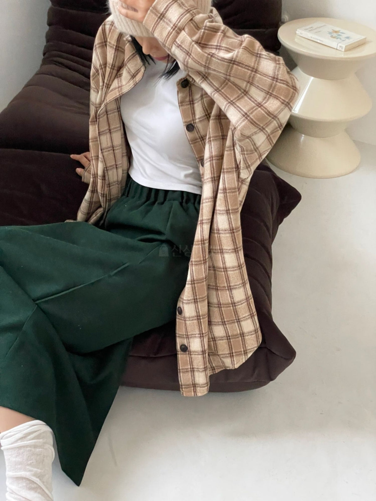 Wool Fuzzy Plaid Shacket