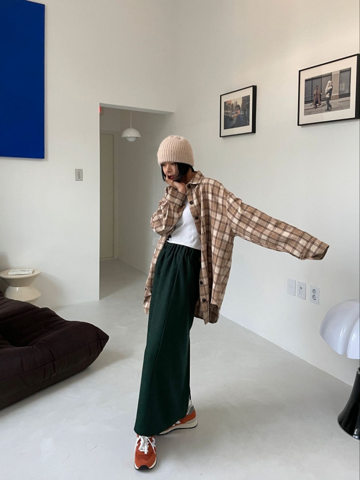 Wool Fuzzy Plaid Shacket