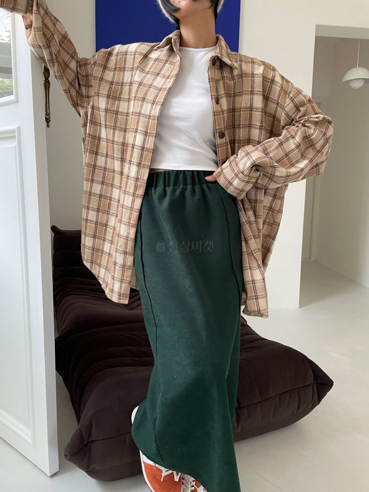 Wool Fuzzy Plaid Shacket