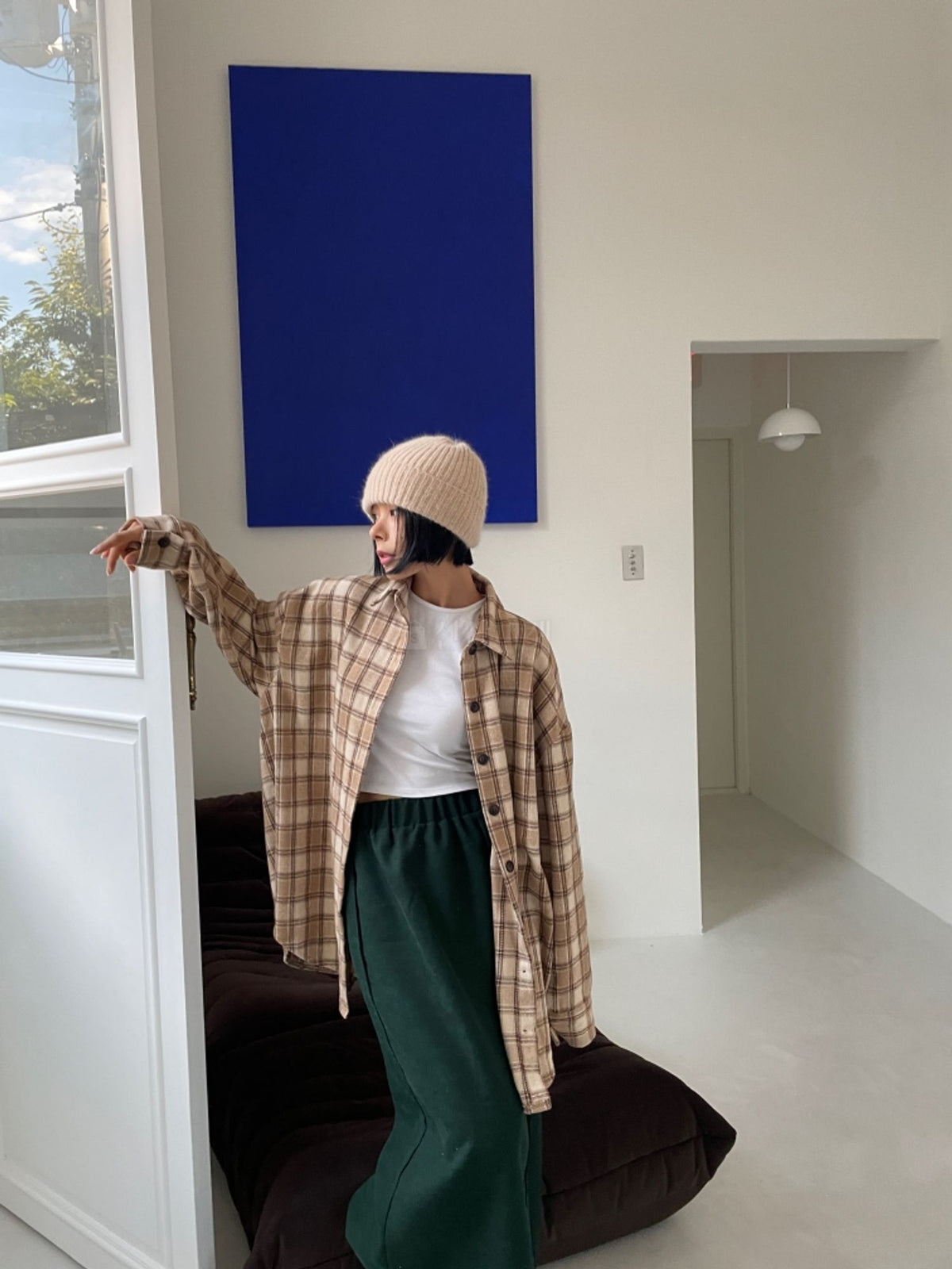 Wool Fuzzy Plaid Shacket