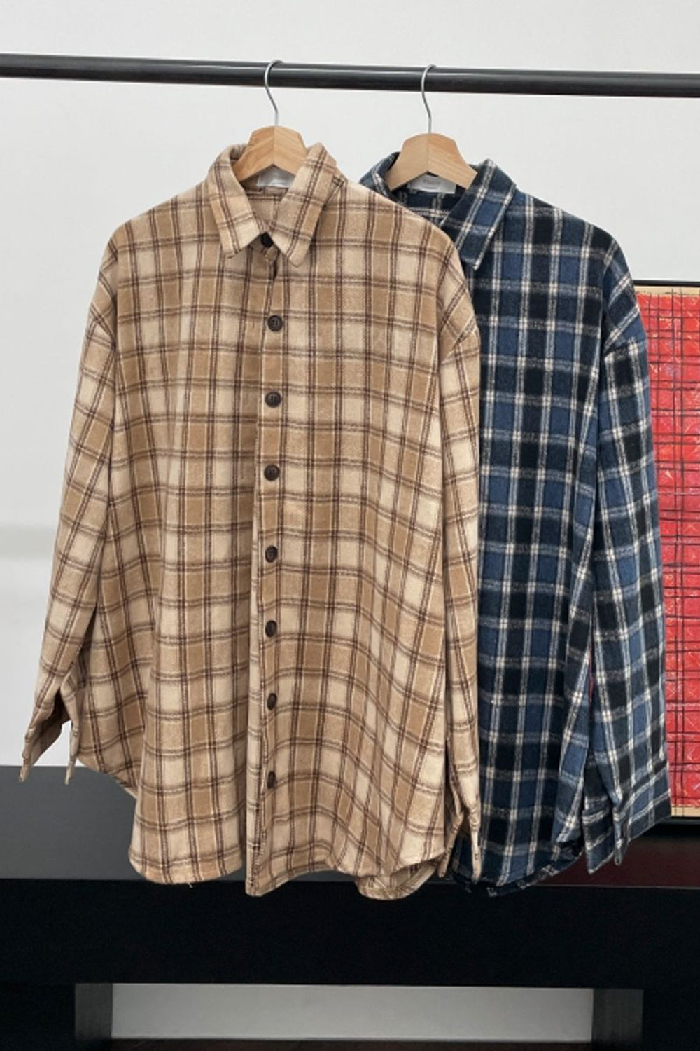 Wool Fuzzy Plaid Shacket