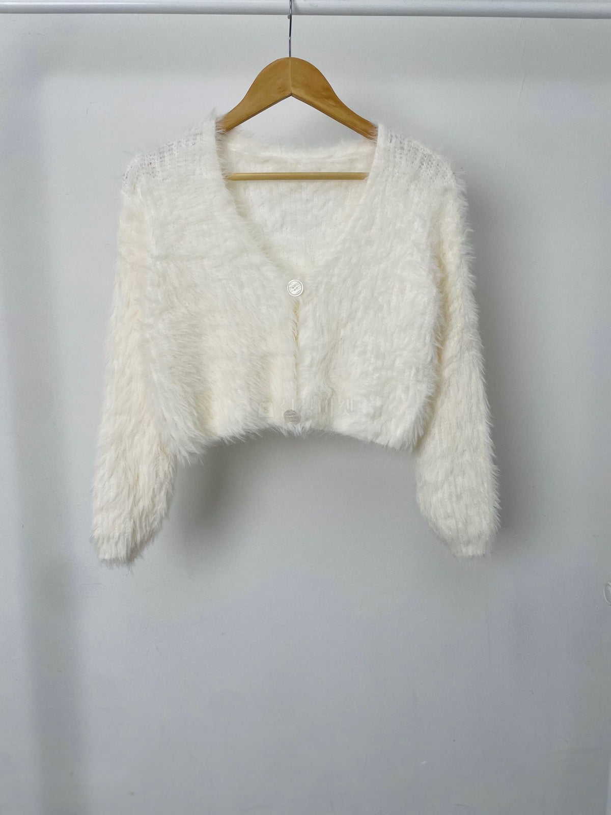 Fluffy Faux Mink Fur Crop Cardigan