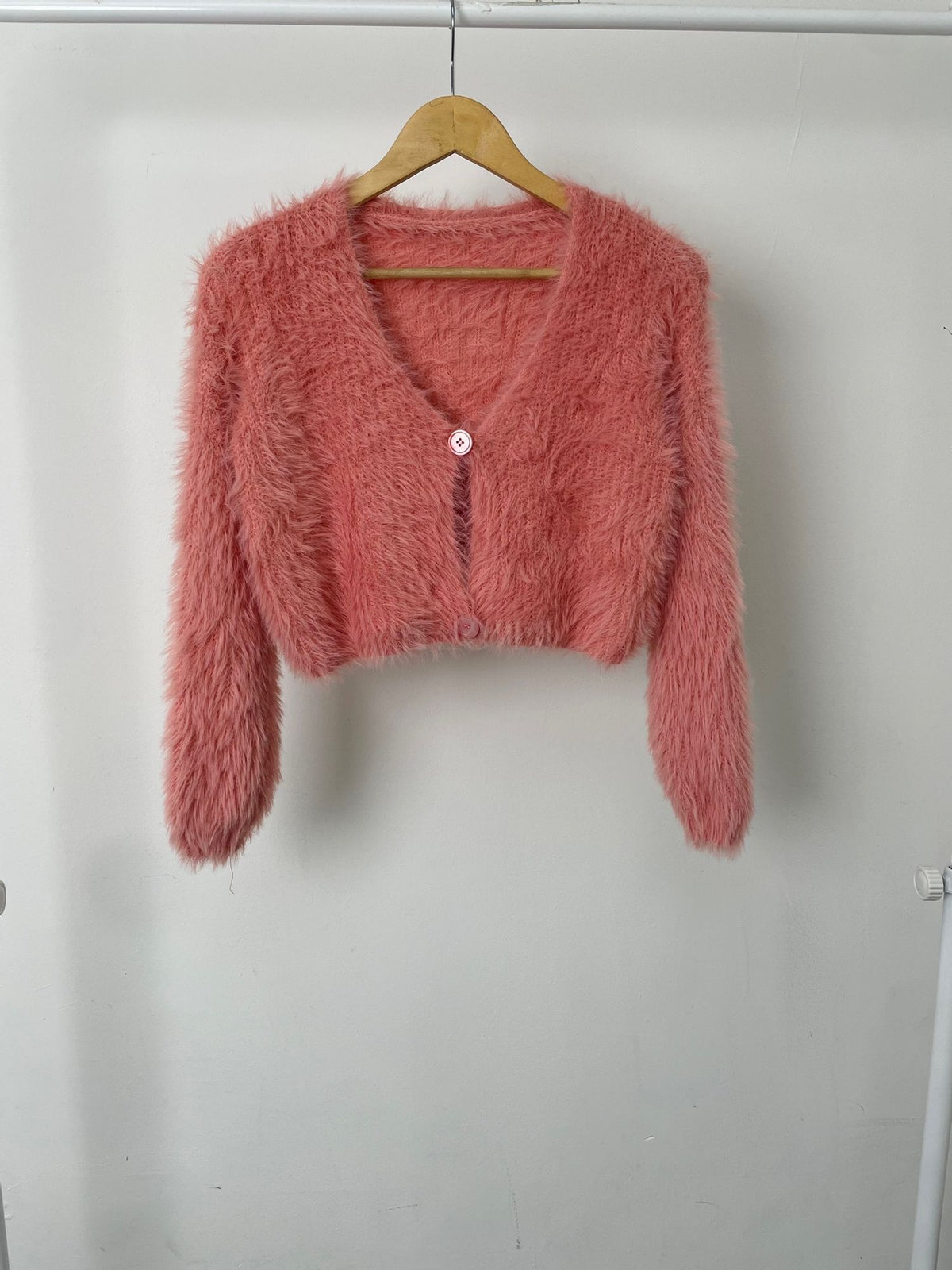 Fluffy Faux Mink Fur Crop Cardigan