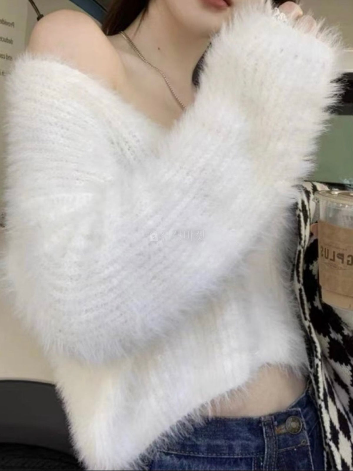 Fluffy Faux Mink Fur Crop Cardigan