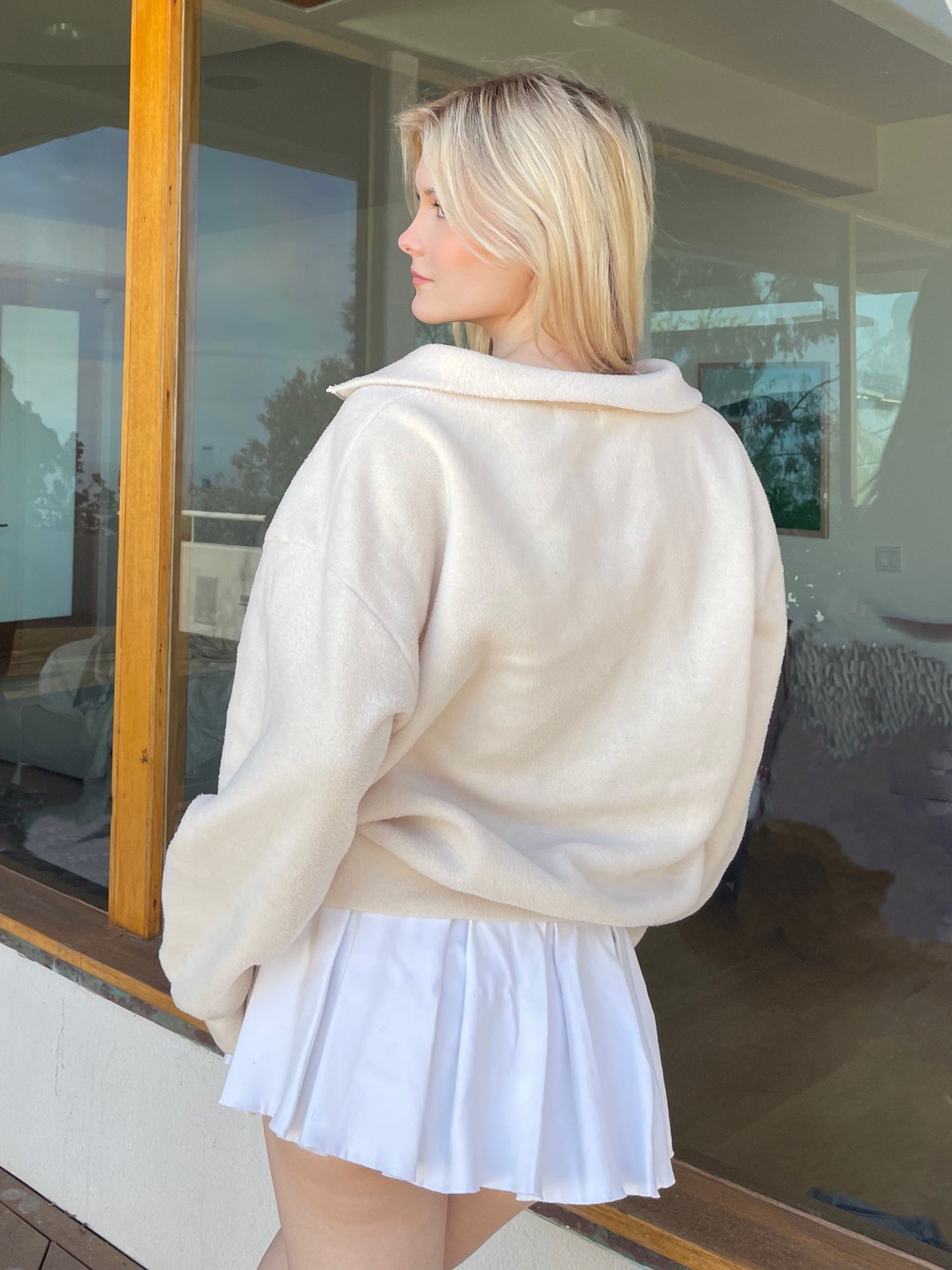 Fuzzy Quarter Zip Fleece Pullover